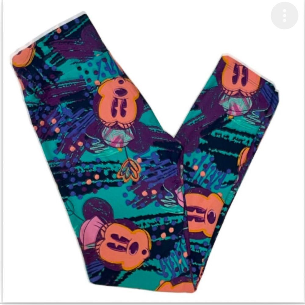 Disney Lularoe Leggings teal Minnie Mouse